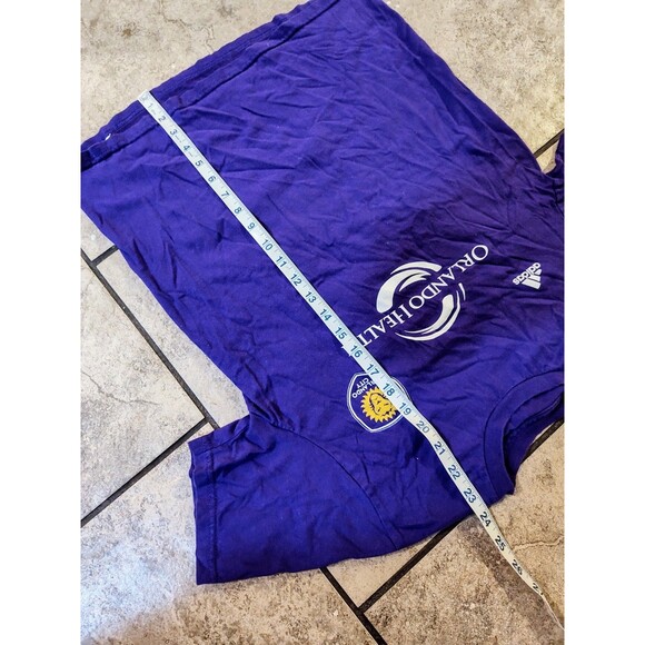 Orlando City Soccer T Shirt Shea #20 Adidas Sz Large 14 16 Purple Youth Cotton - Picture 2 of 11